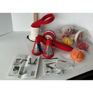 Tupperware FusionMaster Spiralizer & Press Master Juicer Set Red White NWT